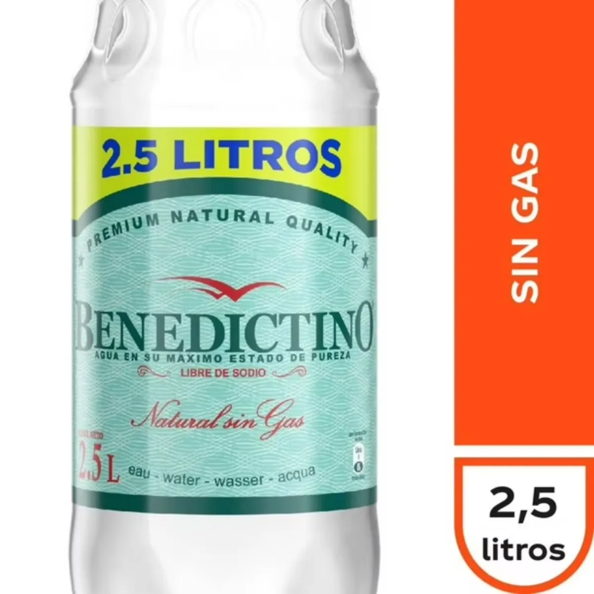 BENEDICTINO - Agua Purificada Sin Gas Benedictino 2.5 L