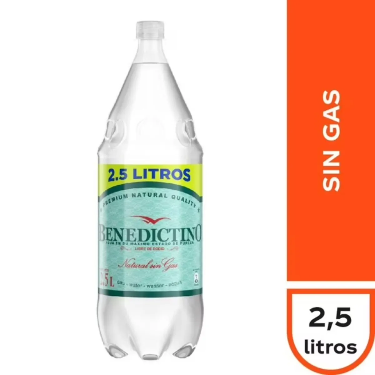 BENEDICTINO - Agua Purificada Sin Gas Benedictino 2.5 L
