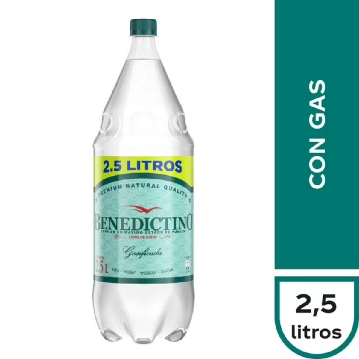 BENEDICTINO - Agua Purificada Con Gas Benedictino 2.5 L