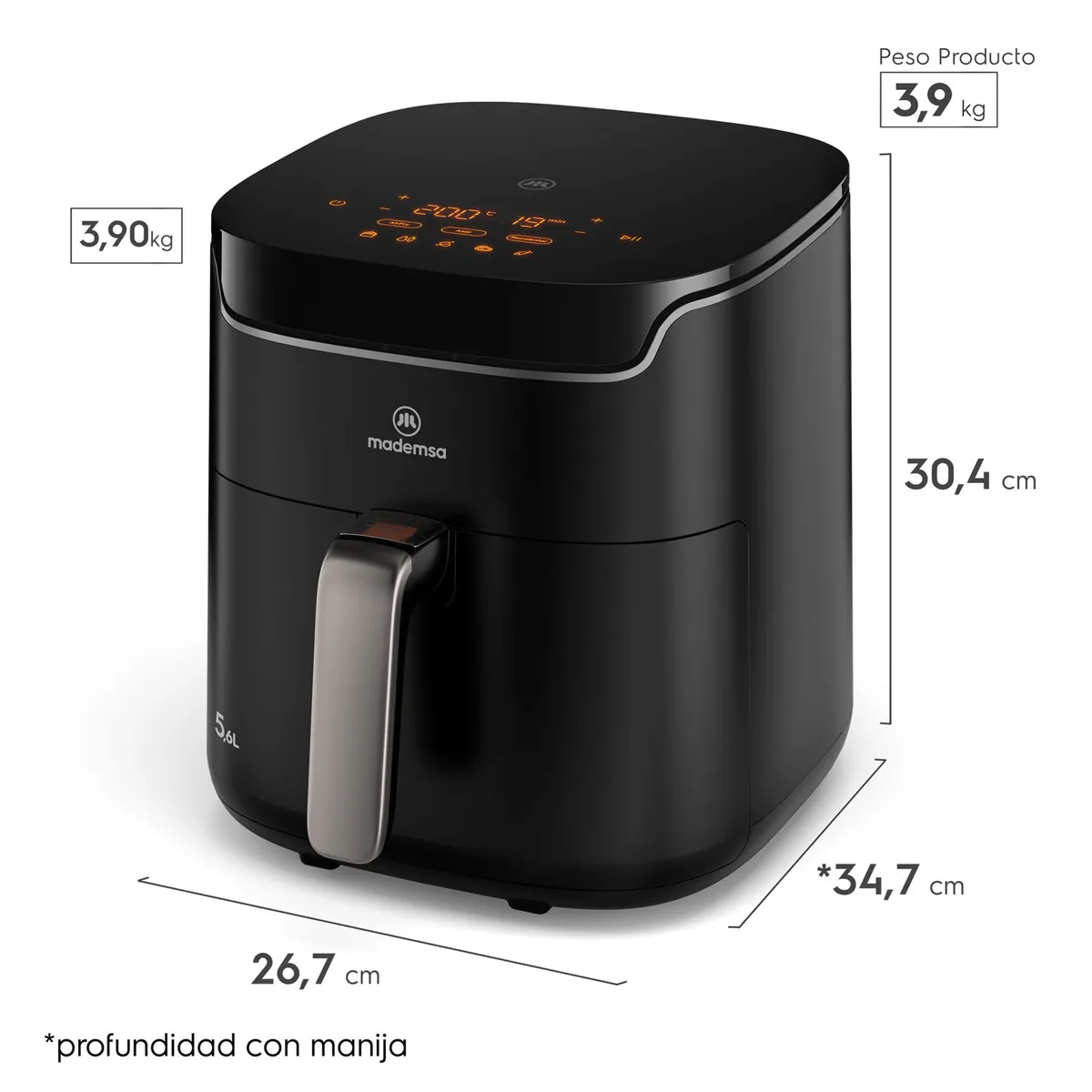 MADEMSA - Freidora De Aire 5.6Lts Digital Maf45 Mademsa