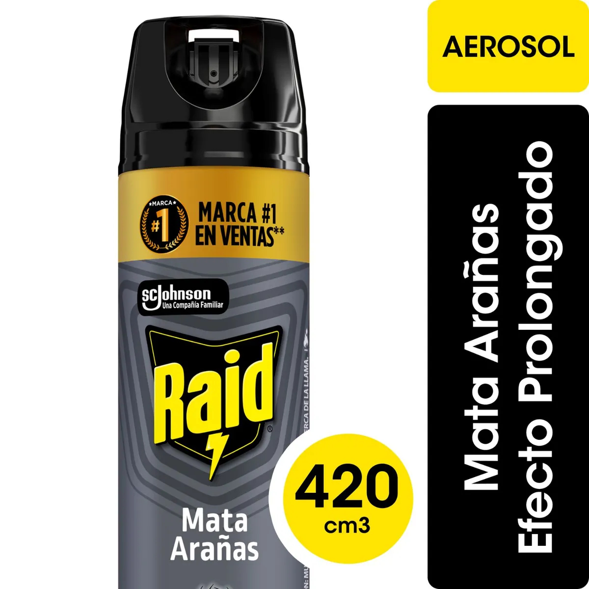 RAID - Insecticida Aerosol Raid Mata Arañas 420 ml