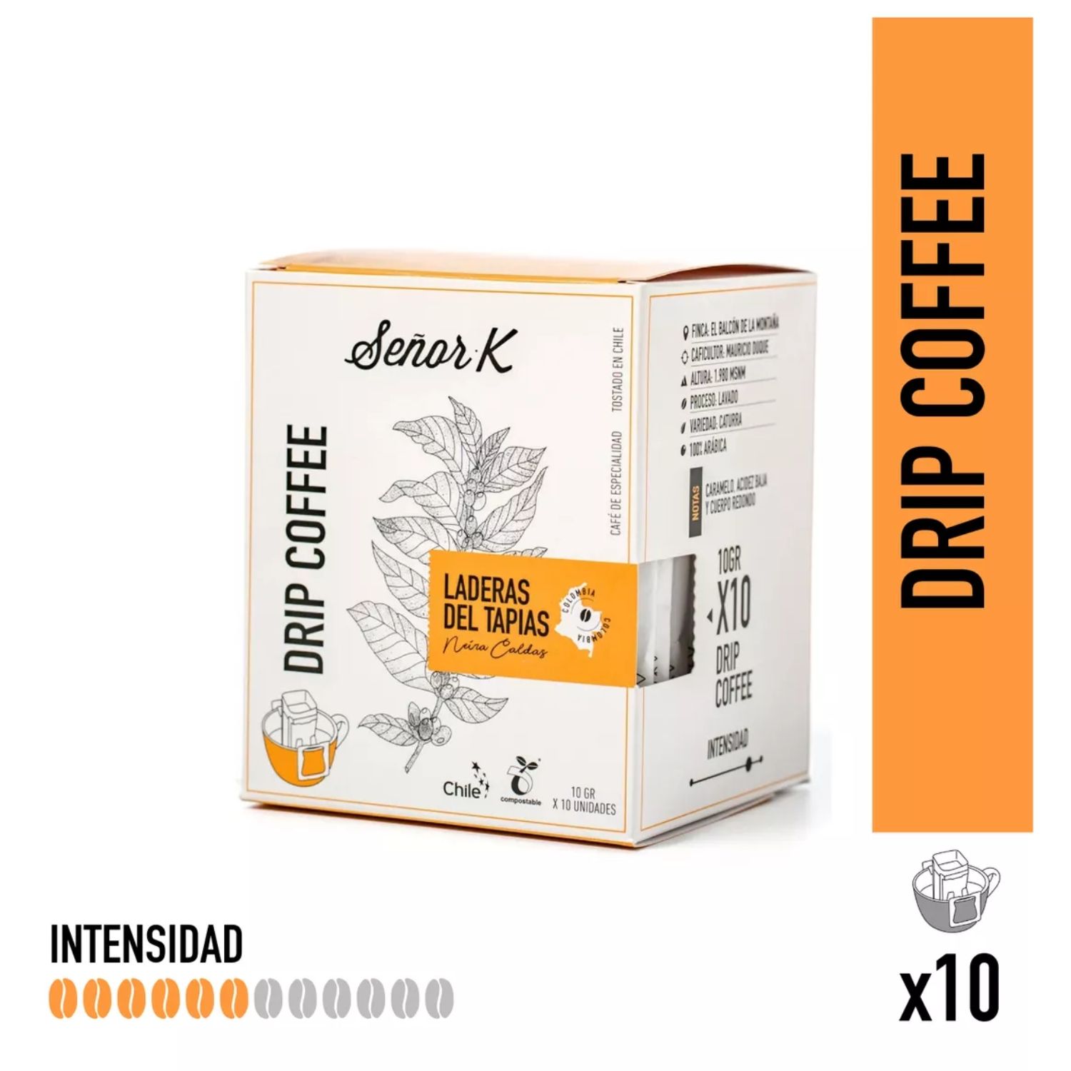 Drips de Café Molido Laderas del Tapias Señor K 10 Un | Tottus Chile