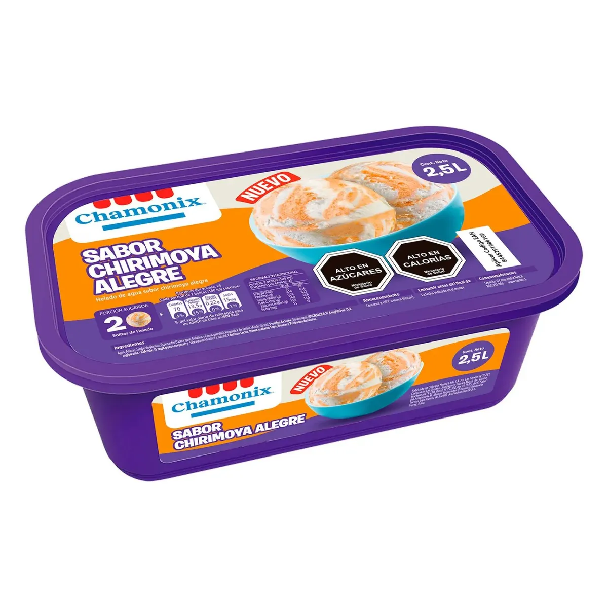 CHAMONIX - Helado de Agua Sabor Chirimoya Alegre Chamonix 2.5 L