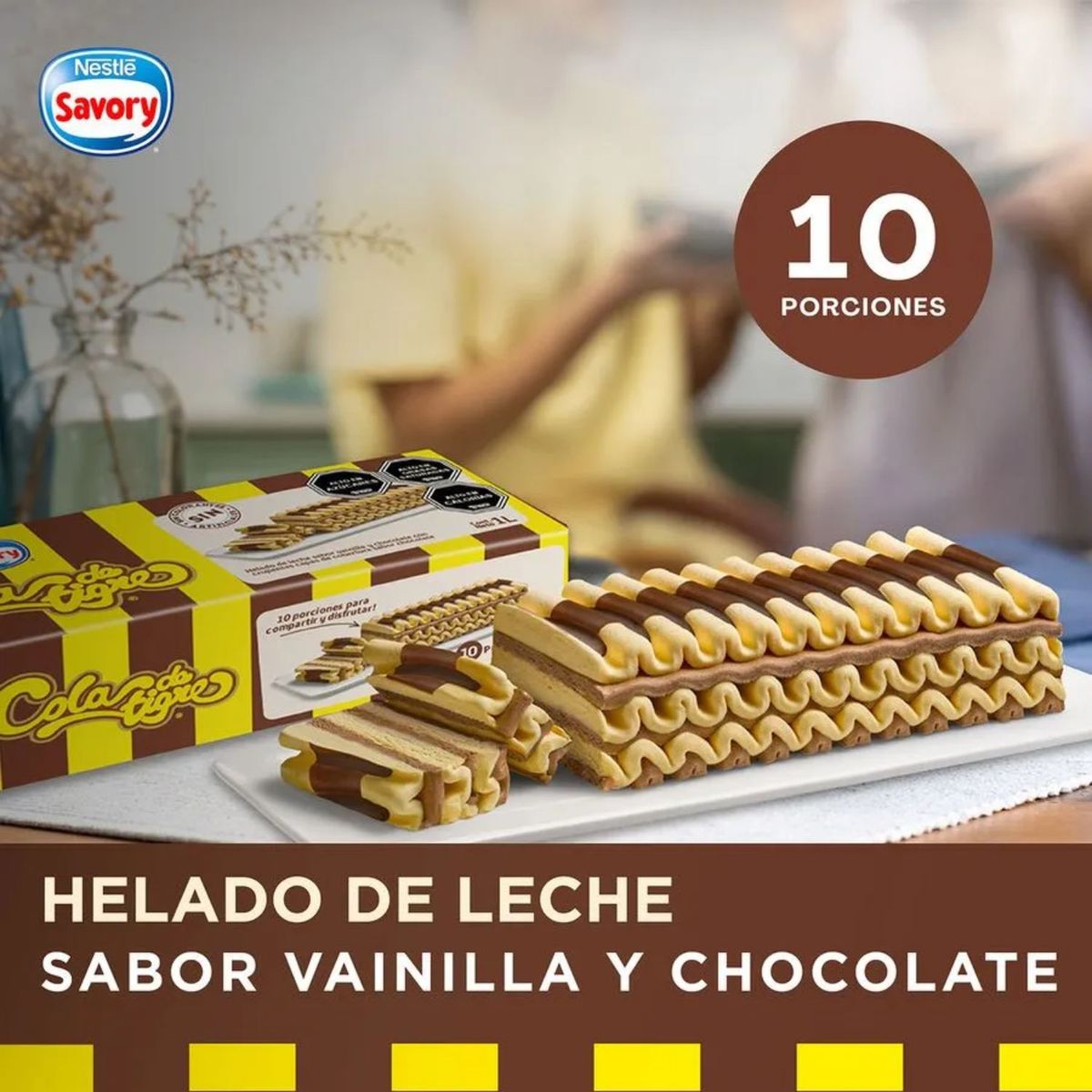 SAVORY - Postre Helado Cola de Tigre Savory 1 L