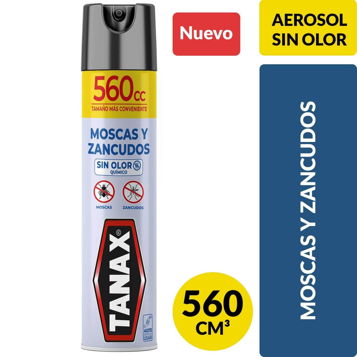 TANAX - Insecticida Aerosol Mata Moscas y Zancudos Tanax Sin olor 560 cc