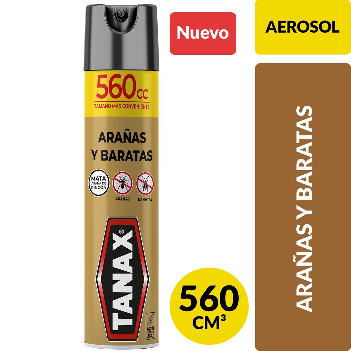 TANAX - Insecticida Aerosol Mata Arañas y Baratas Tanax 560 cc