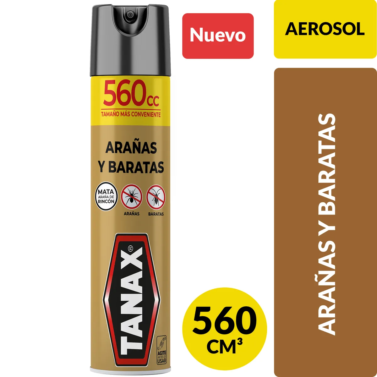 TANAX - Insecticida Aerosol Mata Arañas y Baratas Tanax 560 cc