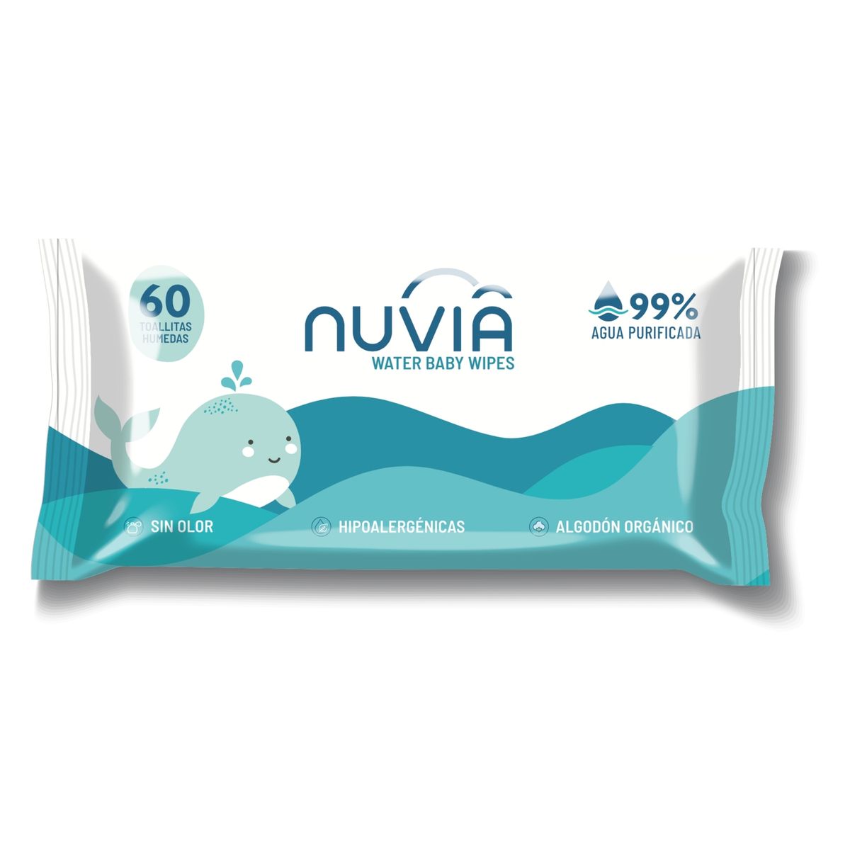NUVIA - Toallitas Húmedas Nuvia 99% Agua 60 Un