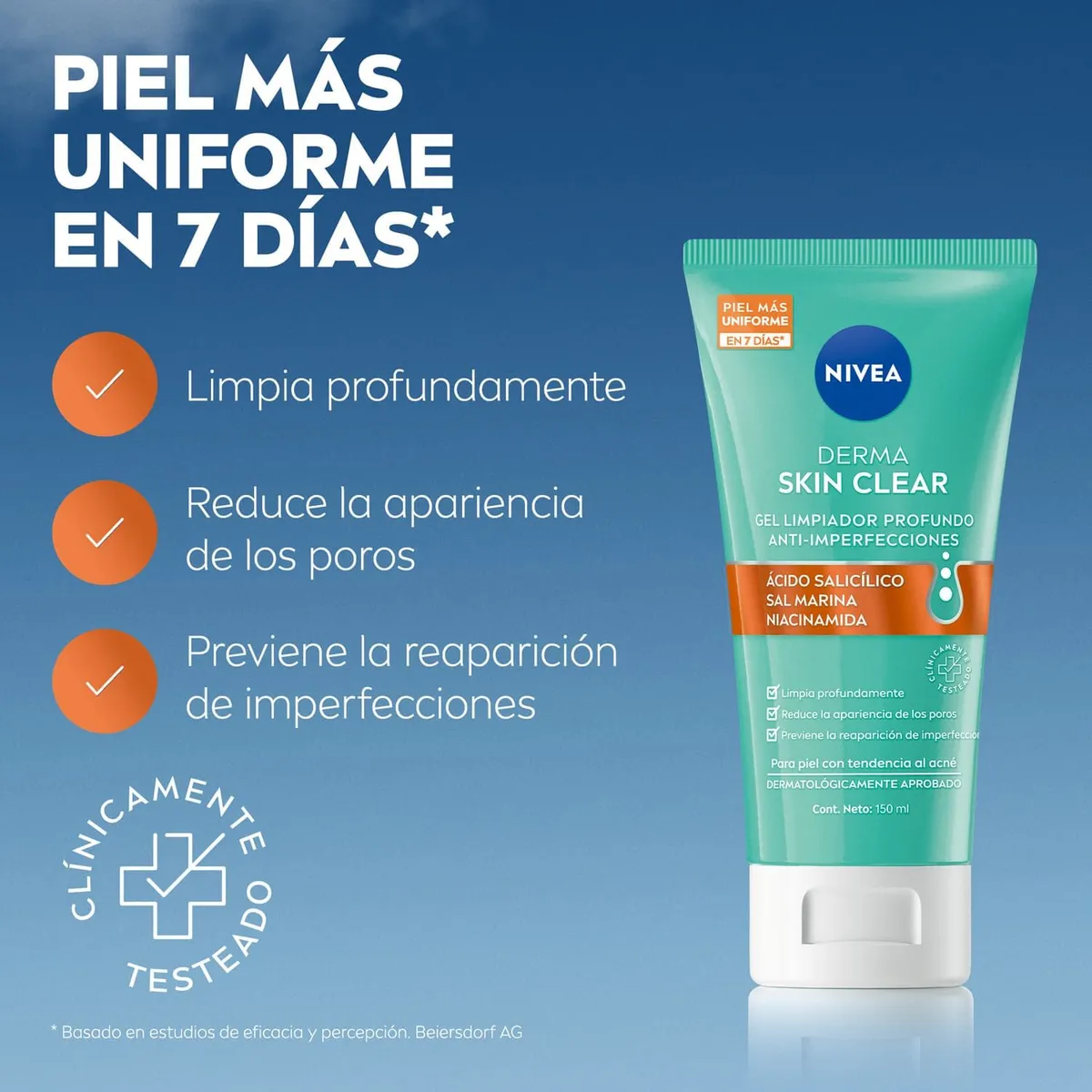 NIVEA - Gel Limpiador Facial Nivea Derma Skin Clear 150 ml