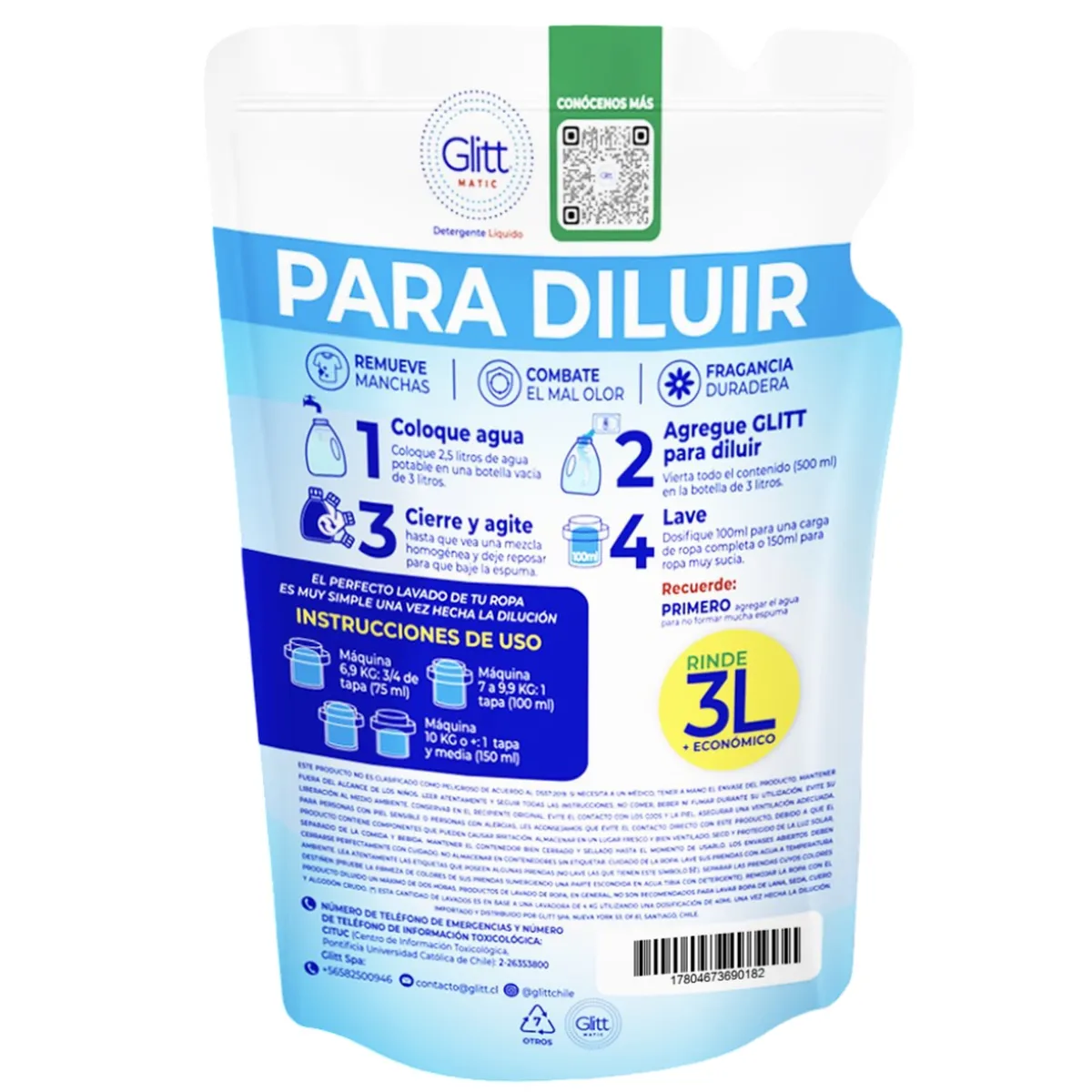 GLITT - Detergente Liquido Para Diluir Glitt 500 ml