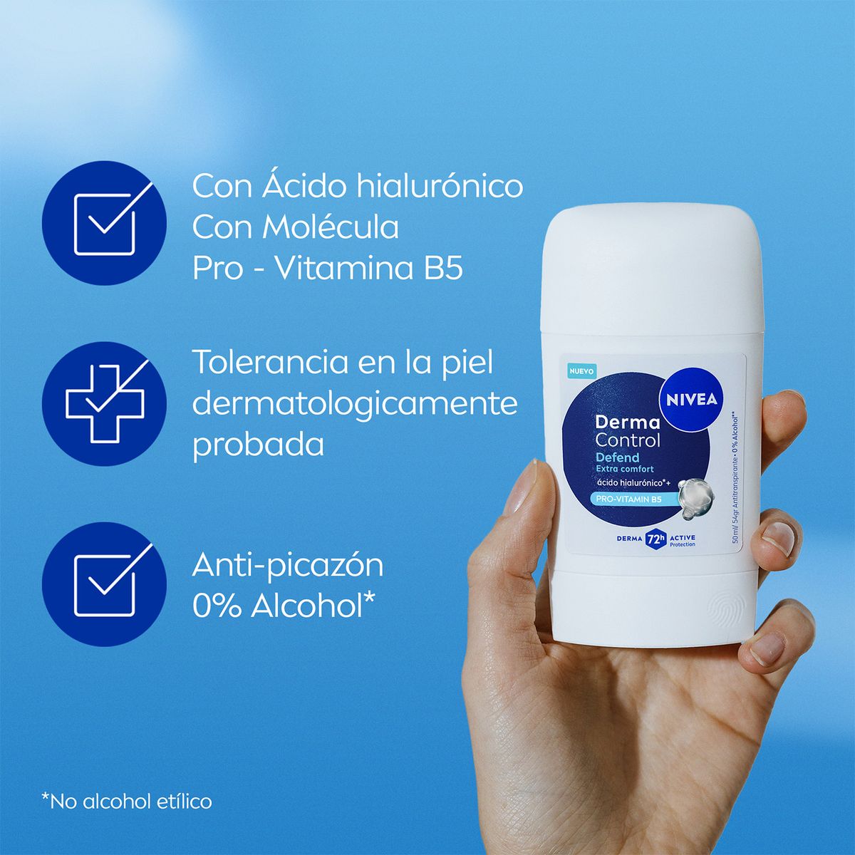 NIVEA - Desodorante Antitranspirante Barra Derma Control Defend Nivea 50 ml