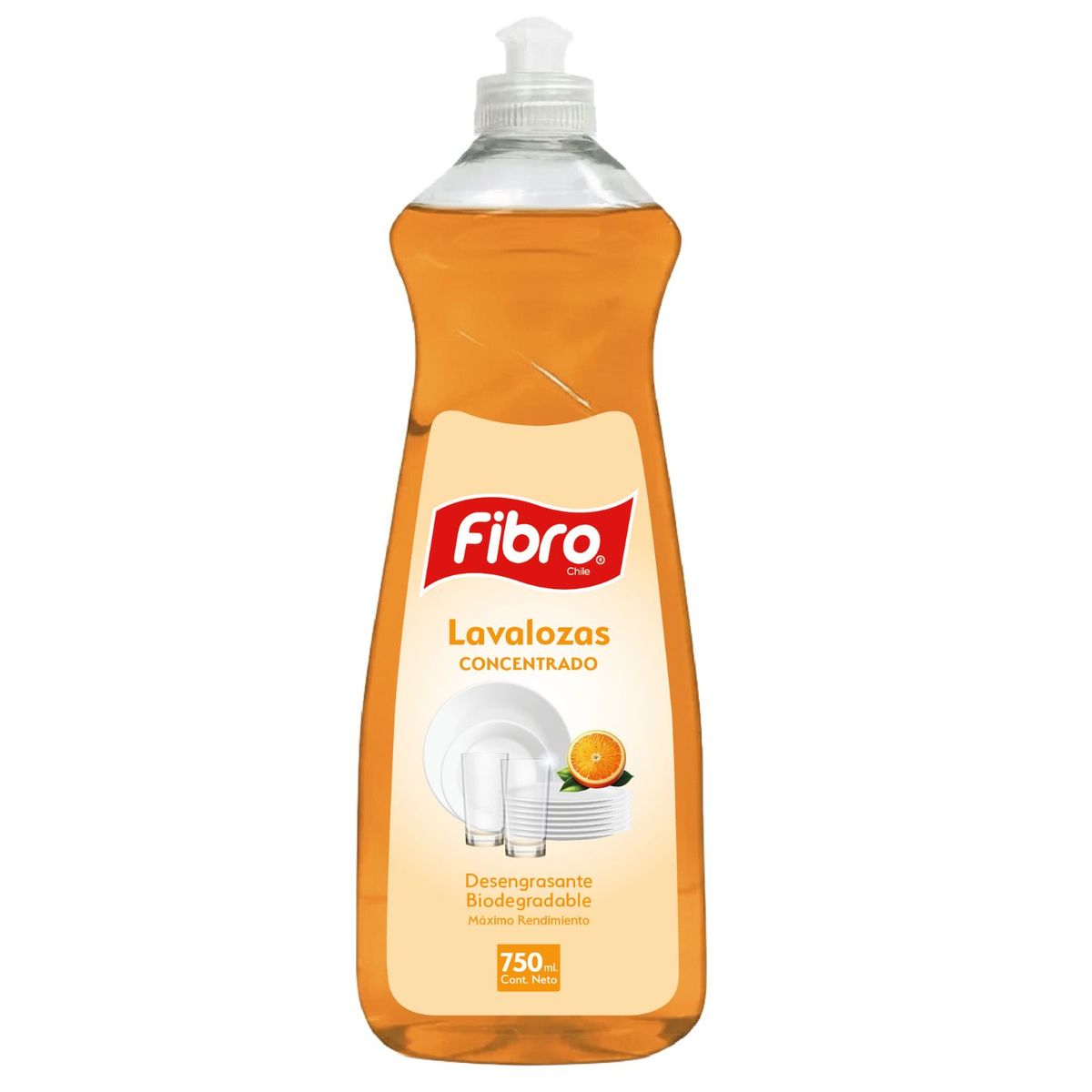 FIBRO - Lavalozas Concentrado Desengrasante Biodegradable Fibro 750 ml