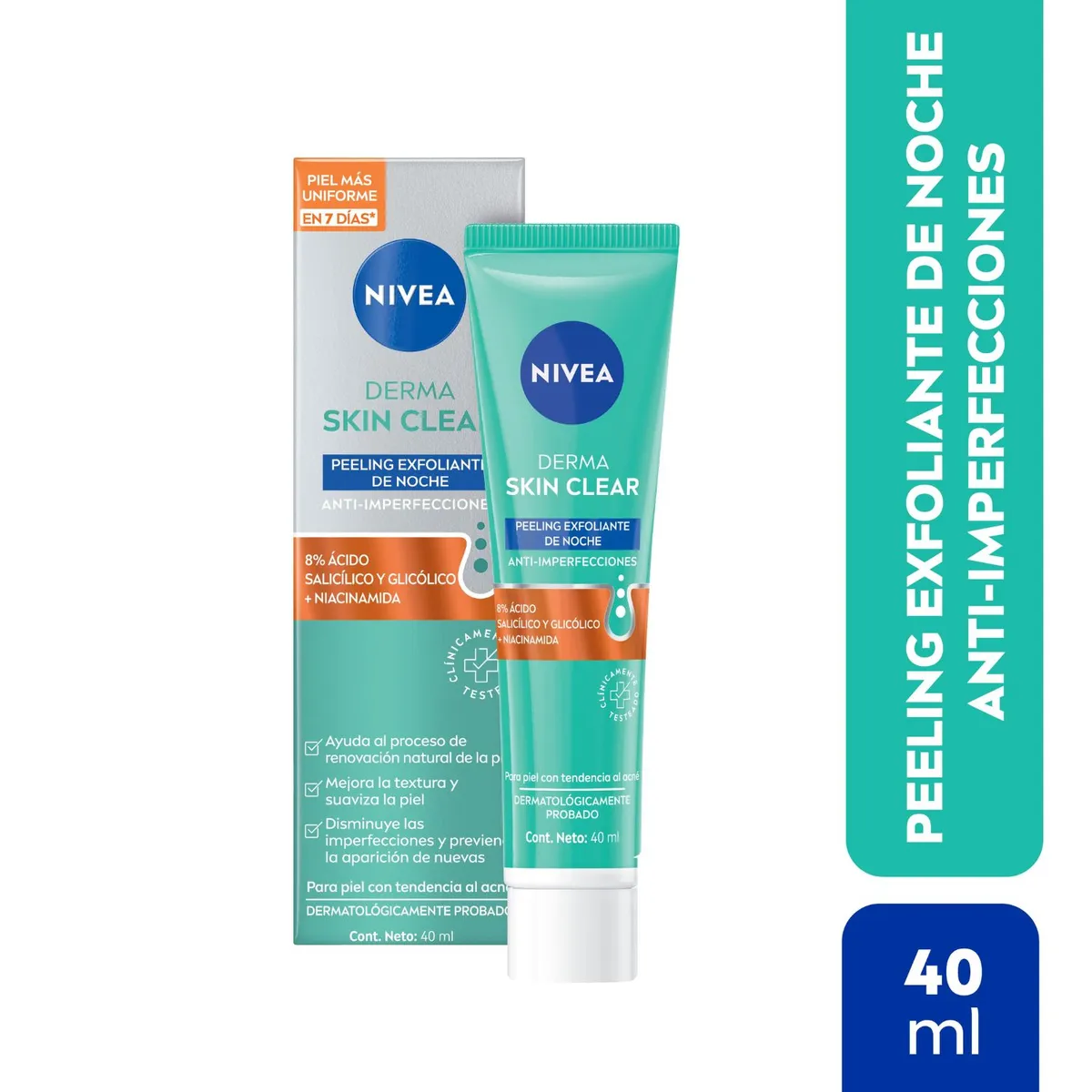 NIVEA - Peeling Exfoliante Facial Nivea Derma Skin Clear Noche 40 ml