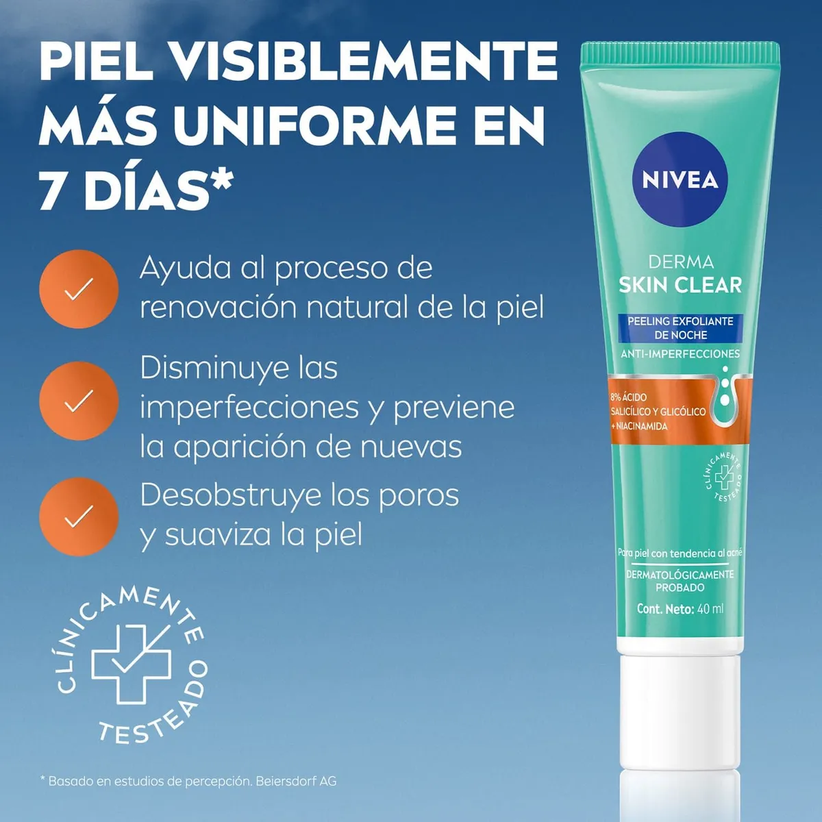 NIVEA - Peeling Exfoliante Facial Nivea Derma Skin Clear Noche 40 ml