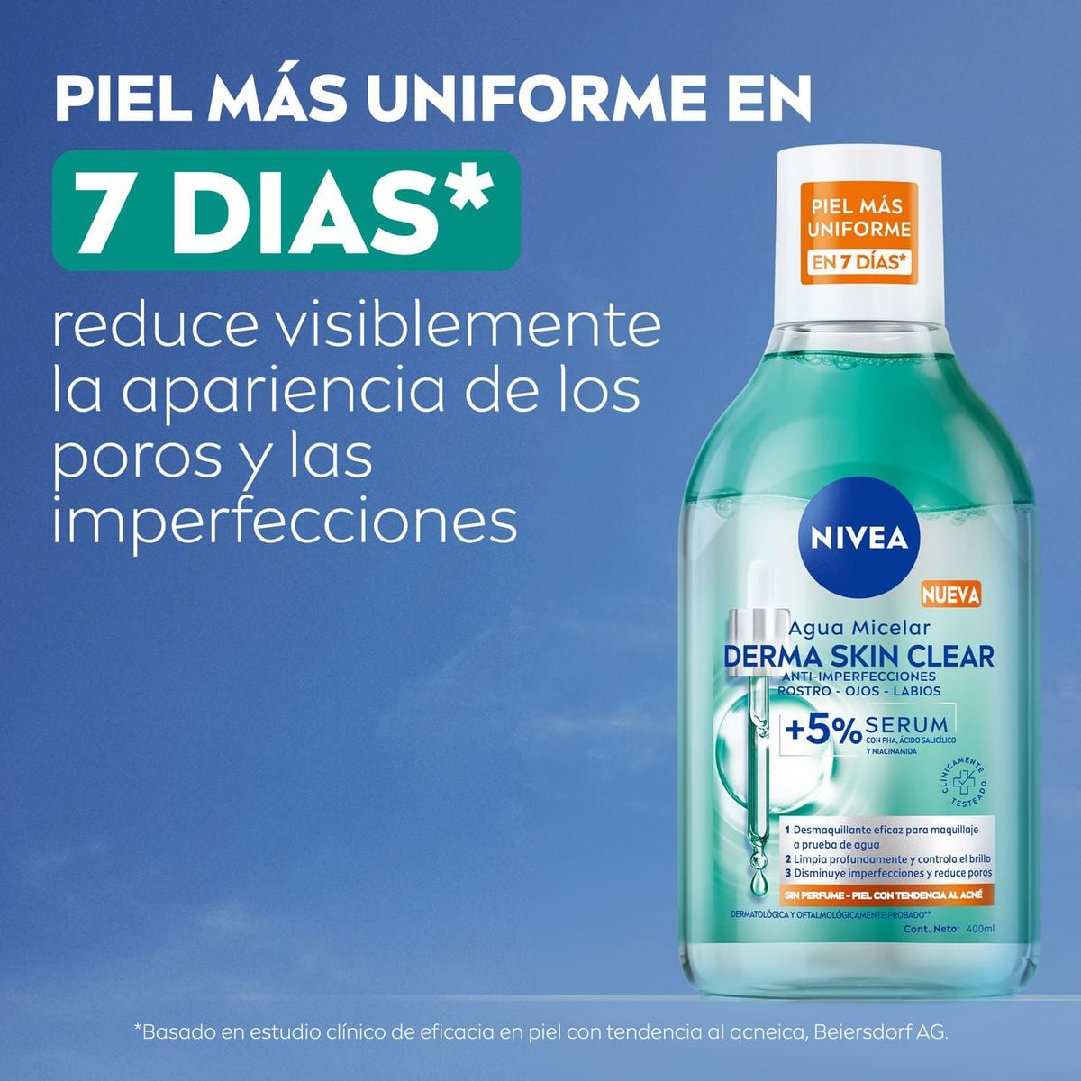 NIVEA - Agua Micelar Nivea Derma Skin Clear 400 ml