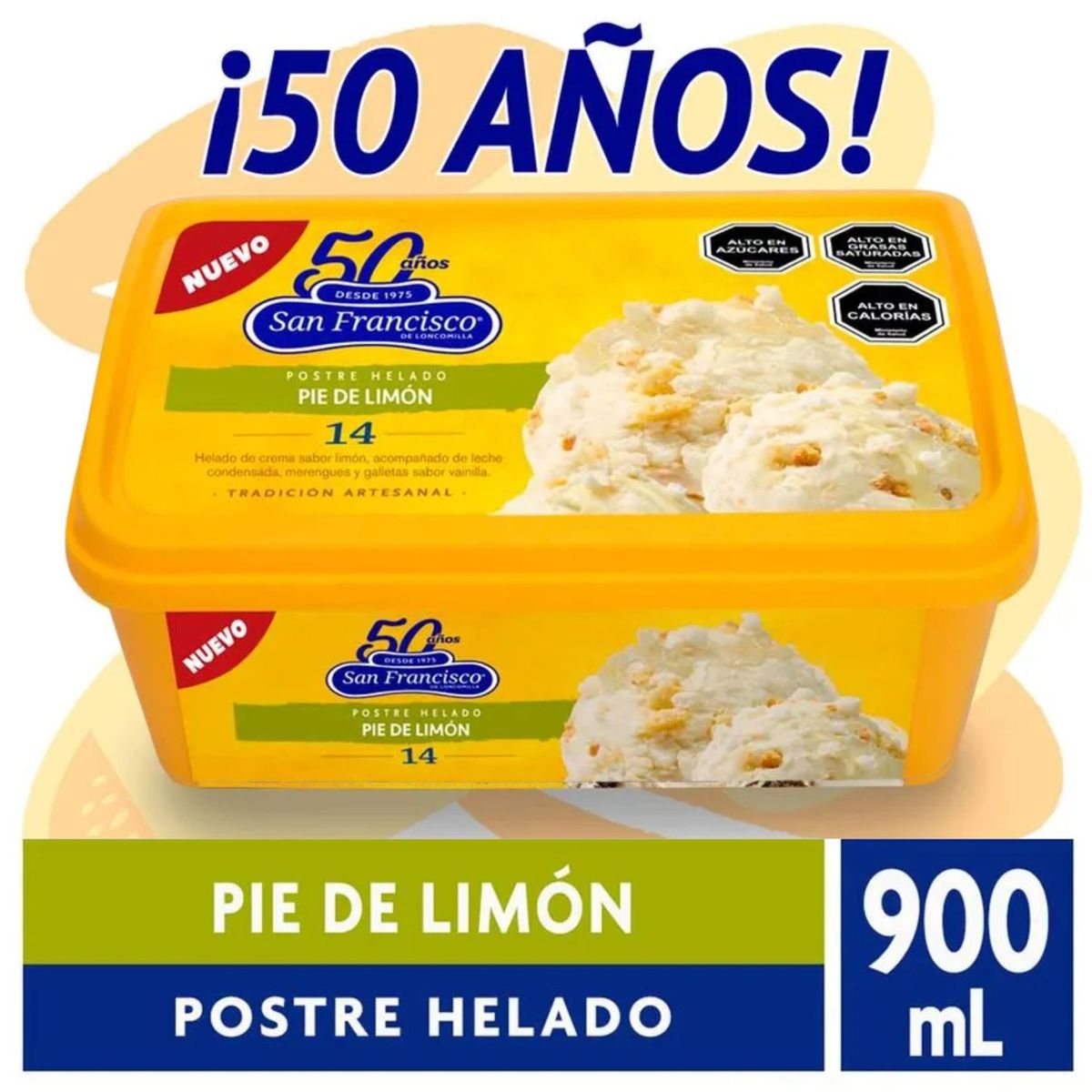 SAN FRANCISCO - Helado de Crema Sabor Pie de Limón San Francisco 900 ml