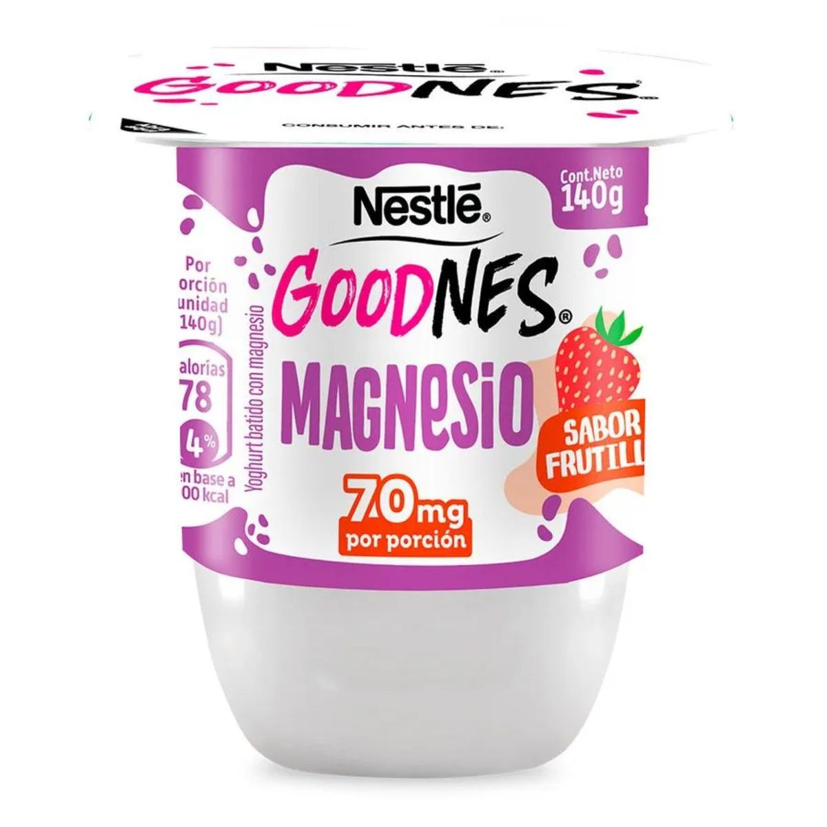 NESTLE - Yoghurt Goodnes Magnesio Sabor Frutilla Nestle 140 g
