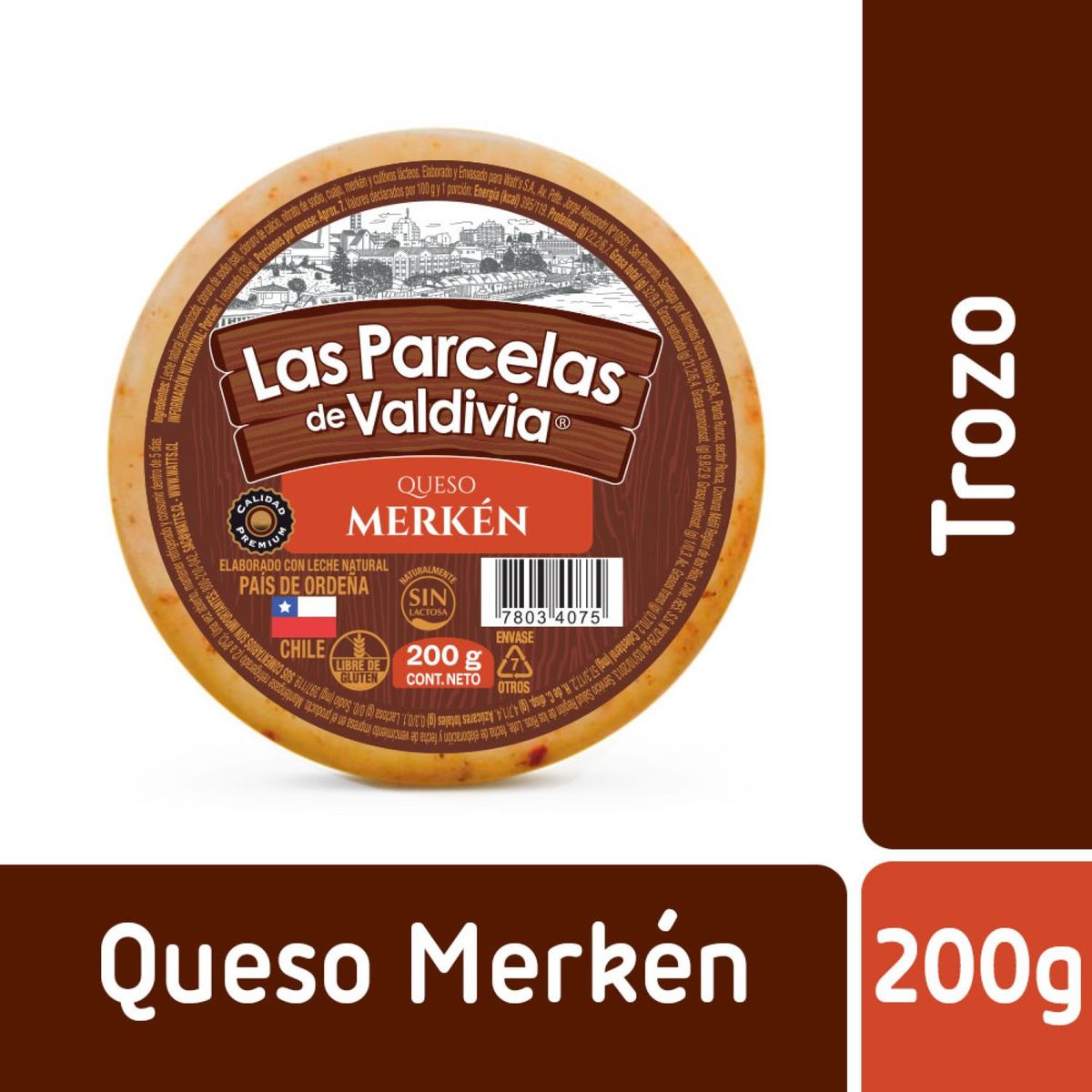  - Queso Merkén Rueda Las Parcelas de Valdivia 200 g