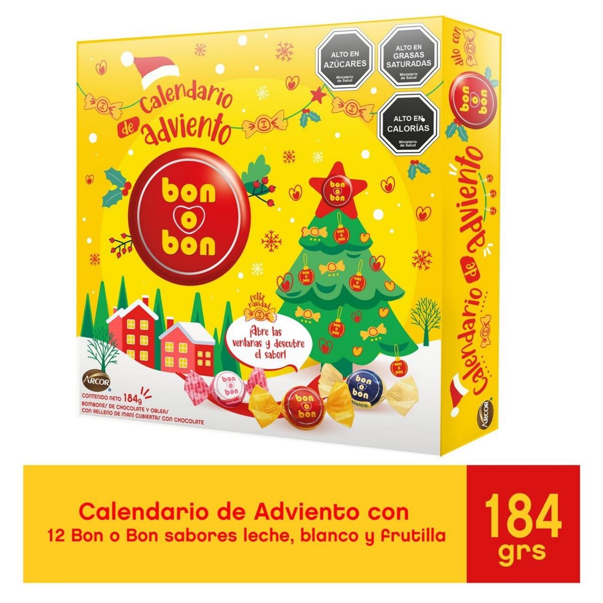 BON O BON - Calendario Adviento Bombones de Chocolate Bon o Bon 184 g