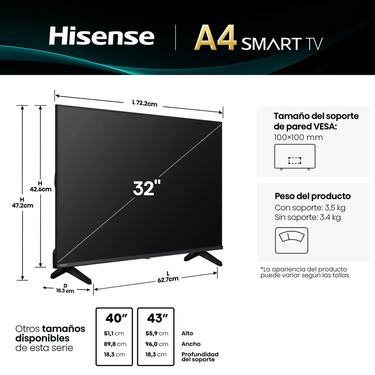 HISENSE - Led Smart Tv 32 A4Nv Hd Hisense