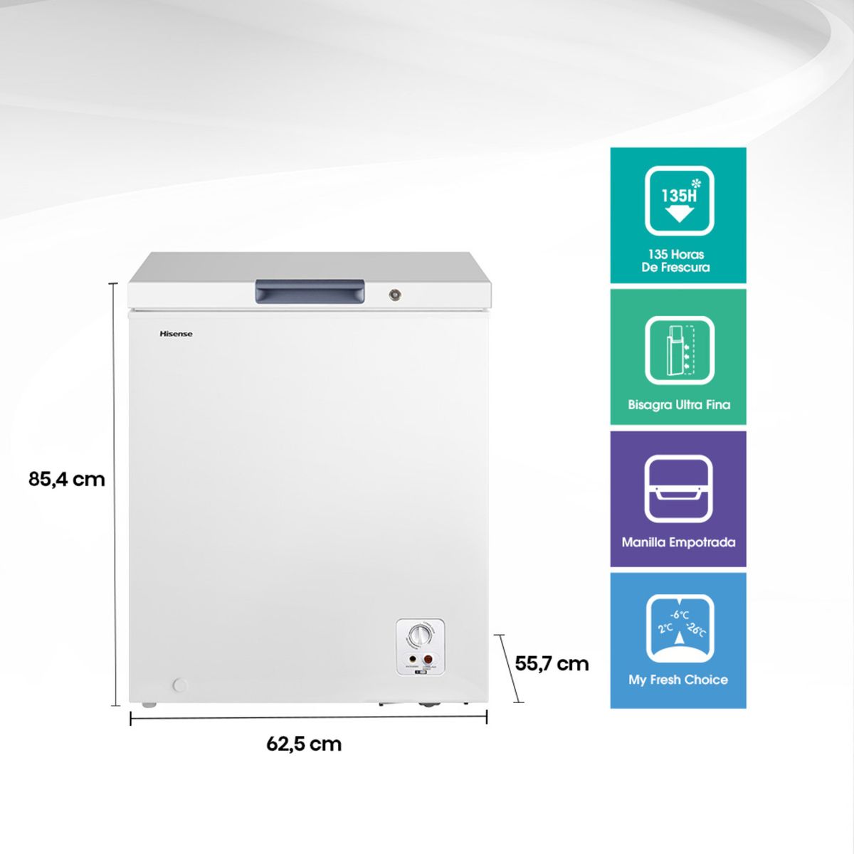 HISENSE - Freezer Horizontal 142 Lts Frio Directo