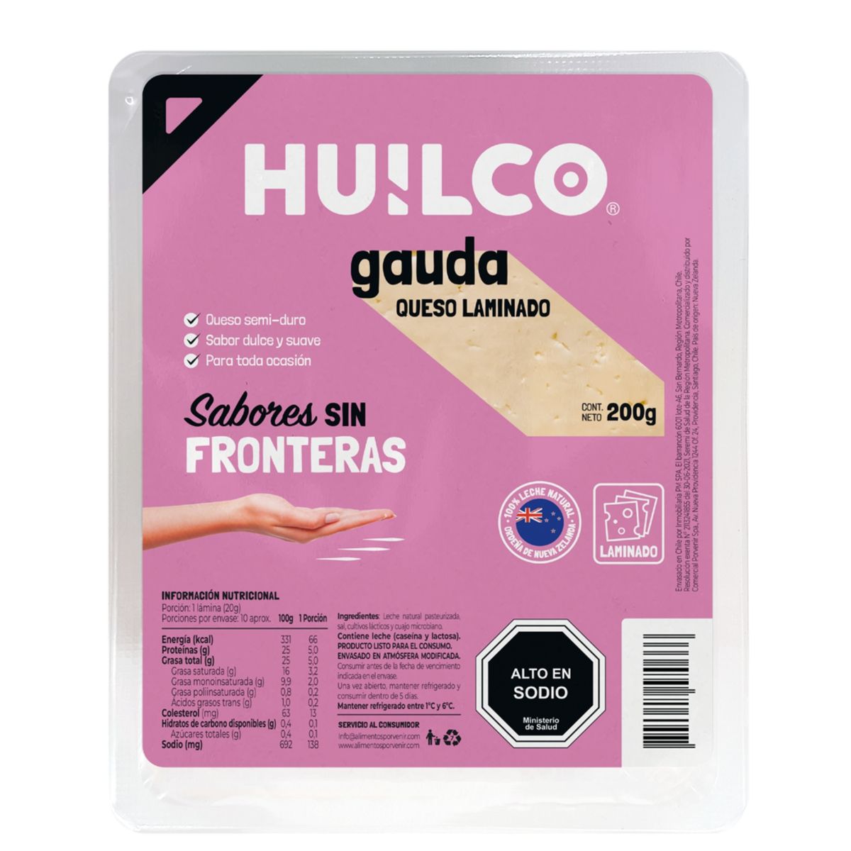 HUILCO - Queso Gauda Laminado Huilco 200 g