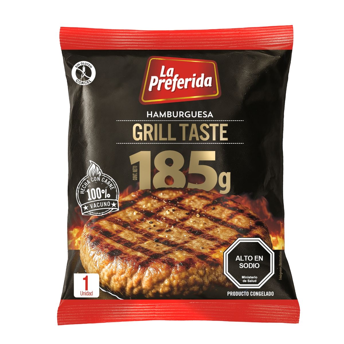 LA PREFERIDA - Hamburguesa de Vacuno Grill Taste La Preferida 185 g
