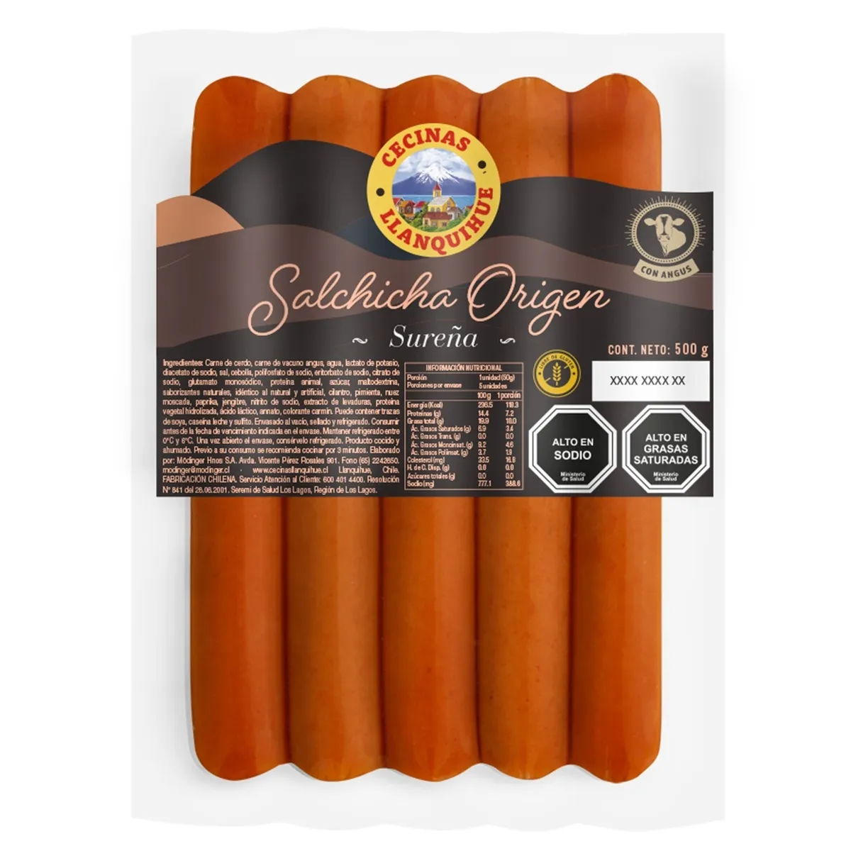 LLANQUIHUE - Salchichas Origen Sureña Llanquihue 500 g