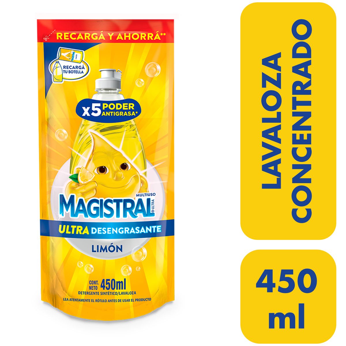 MAGISTRAL - Lavaloza Ultra Desengrasante Limón Magistral 450 ml