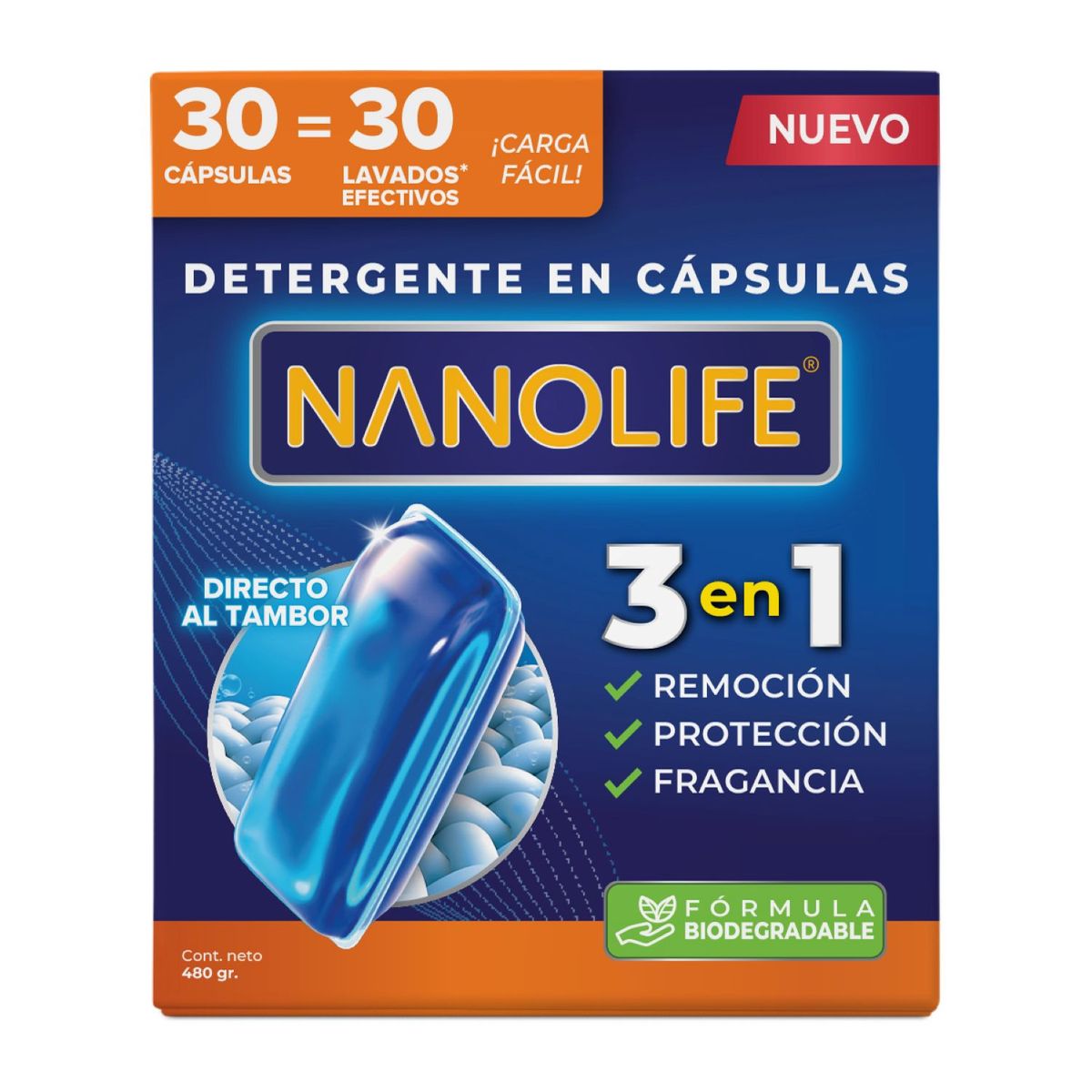 NANOLIFE - Detergente en Cápsulas Pods 3 en 1 Nanolife 30 un