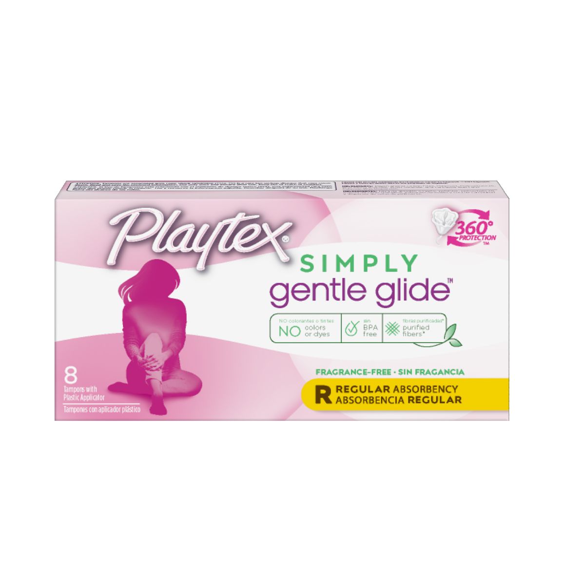 PLAYTEX - Tampones Simply Gentle Glide Absorbencia Regular Playtex 8un