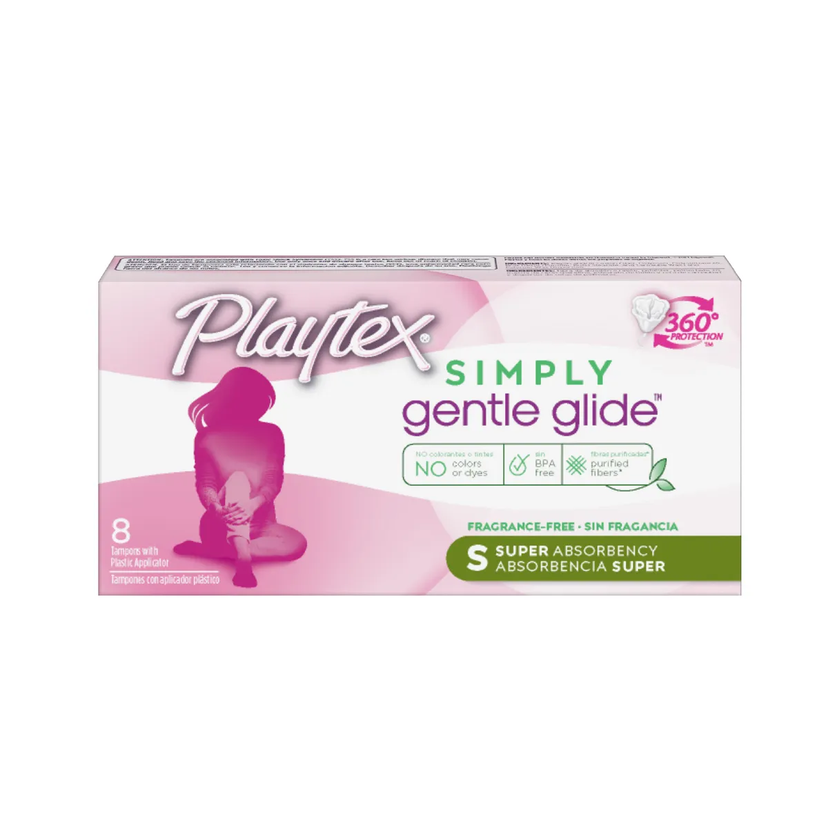 PLAYTEX - Tampones Simply Gentle Glide Absorbencia Super Playtex 8un