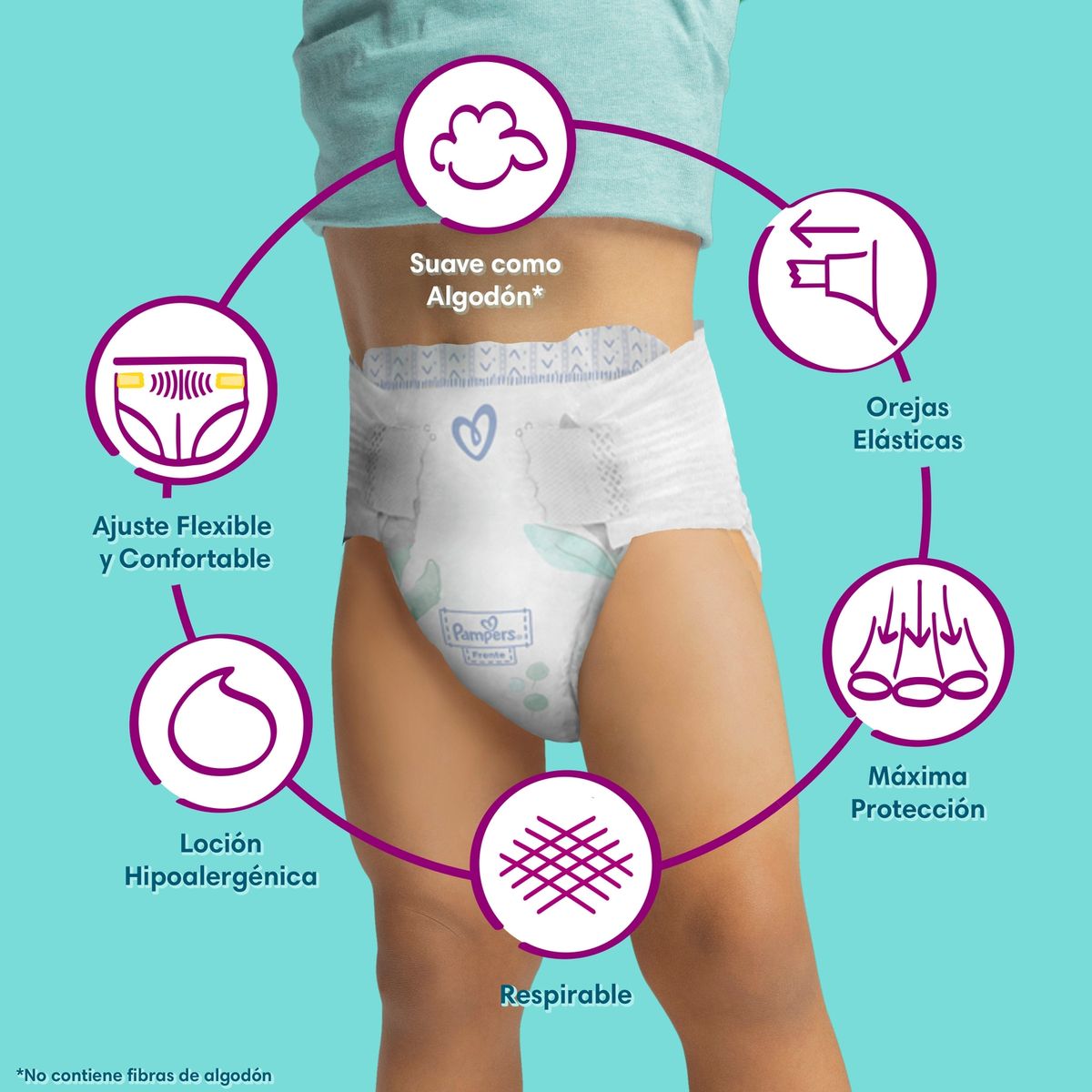 PAMPERS - Pañales Desechables Hipoalergénico Premium Care G Pampers 20 un