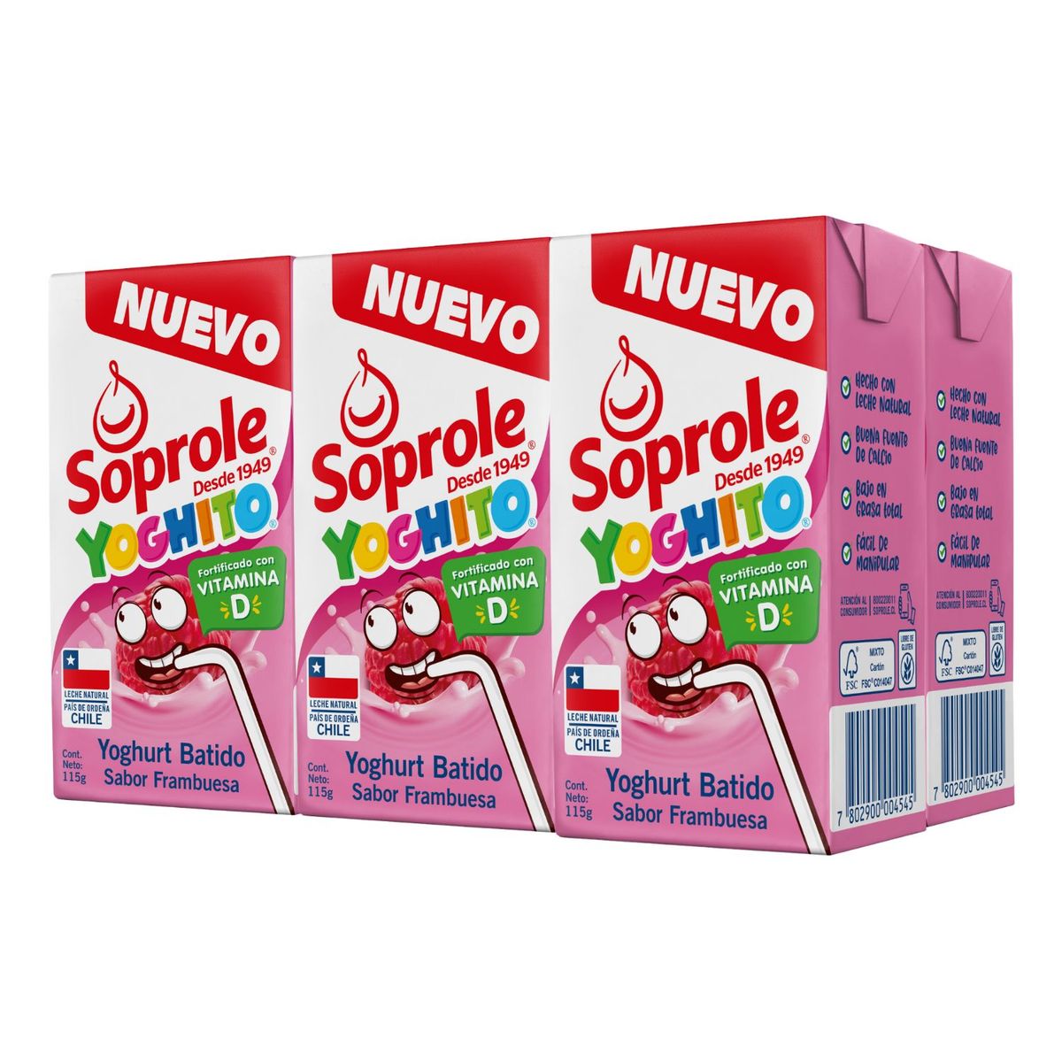 SOPROLE - Pack Yoghurt Yoghito Sabor Frambuesa Soprole 6 x 115 g