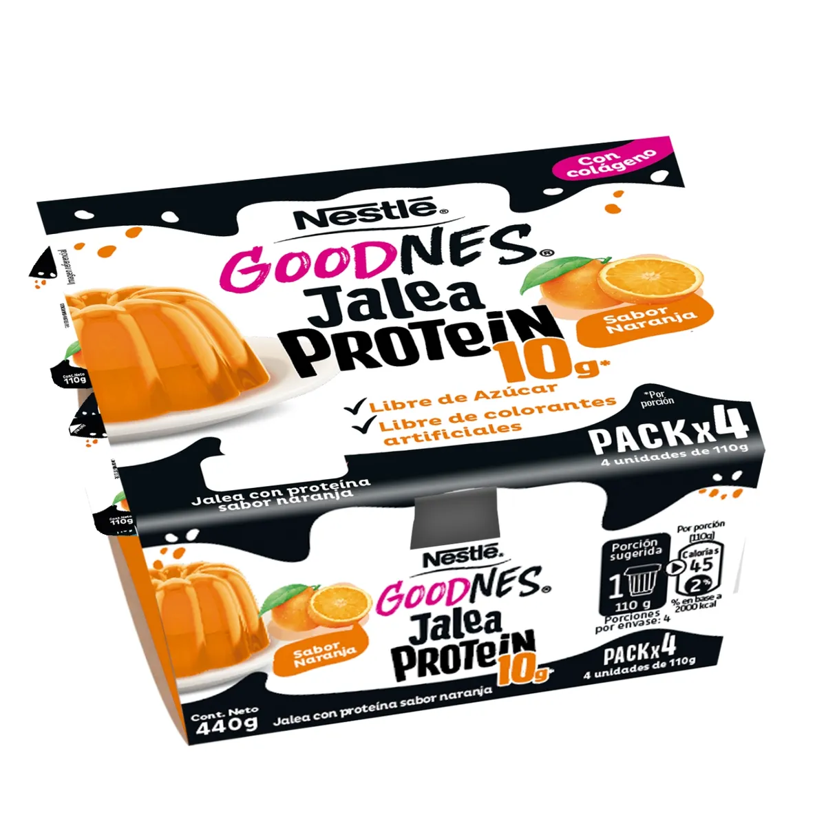 NESTLE - Pack Jalea Goodnes Proteín Sabor Naranja Nestle 4 x 110 g