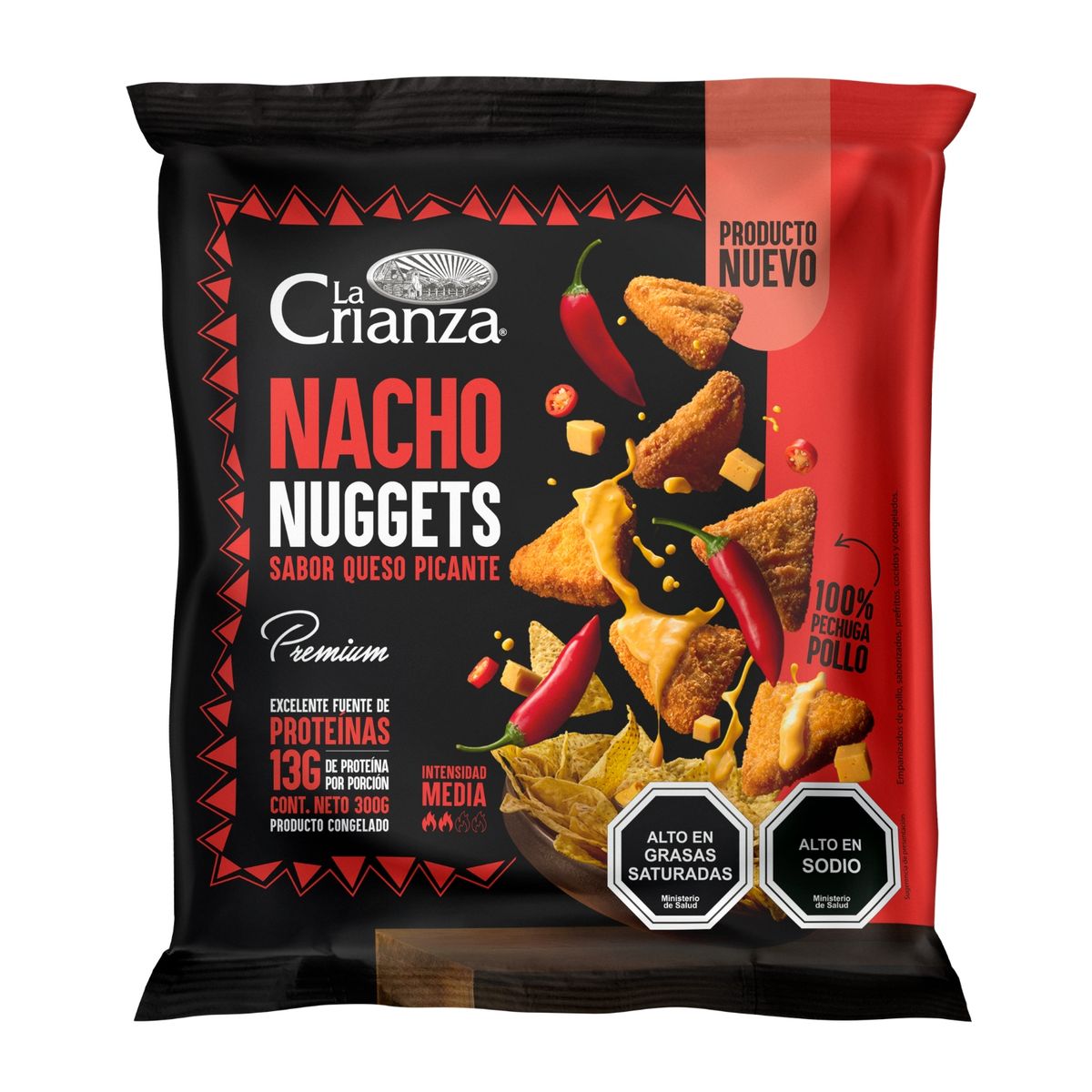 LA CRIANZA - Nacho Nuggets Sabor Queso Picante Congelados La Crianza 300 g