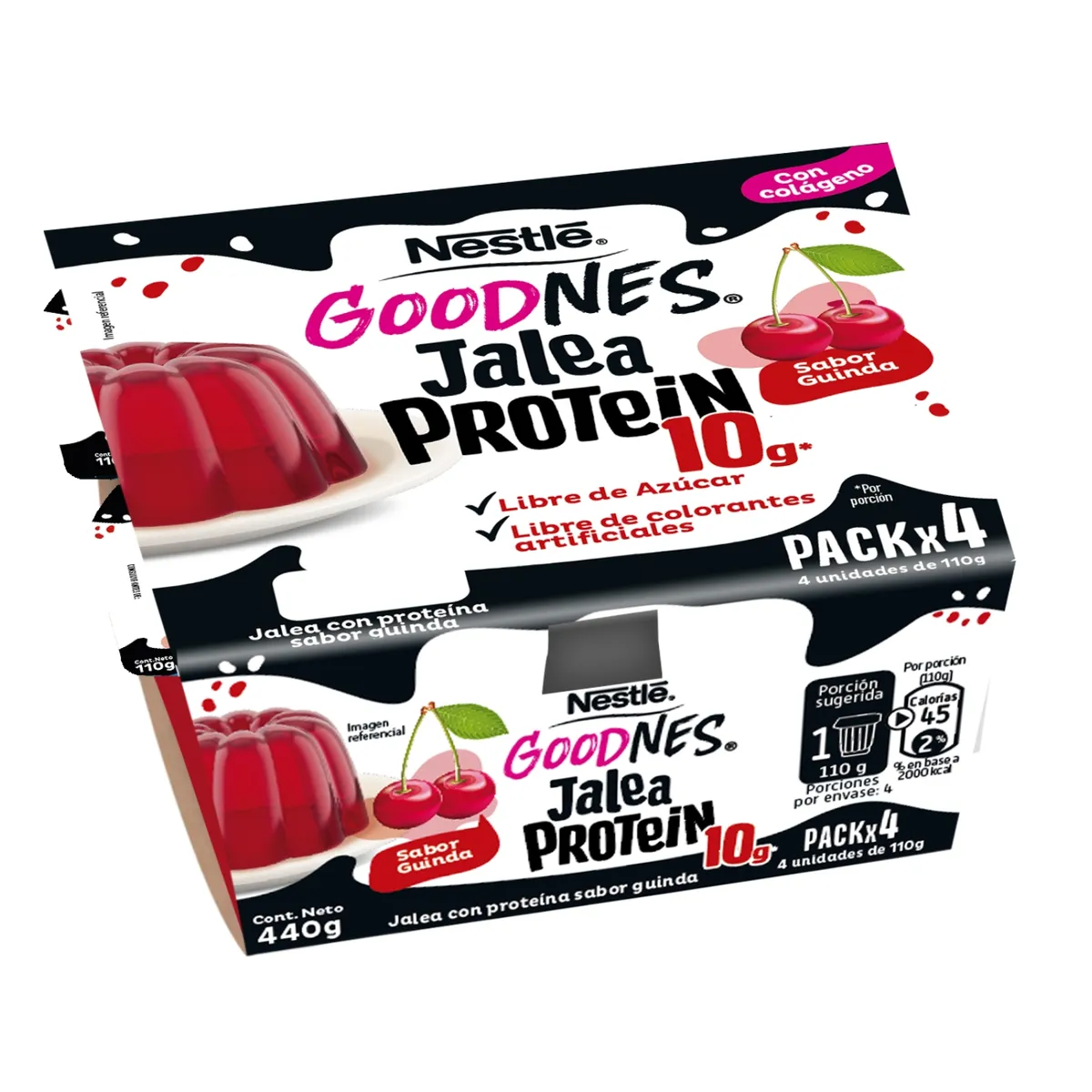 NESTLE - Pack Jalea Goodnes Proteín Sabor Guinda Nestle 4 x 110 g