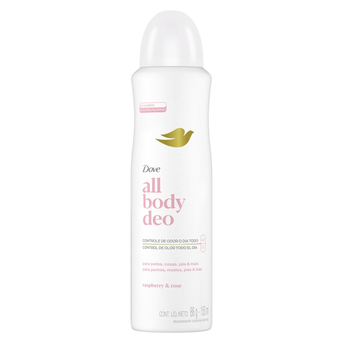 DOVE - Desodorante Aerosol All Body Deo Frambuesa y Rosa Dove 150 ml