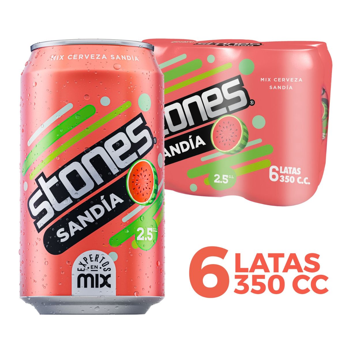 STONES - Pack Cerveza Stones Sandía 2.5° 6 x 350 ml