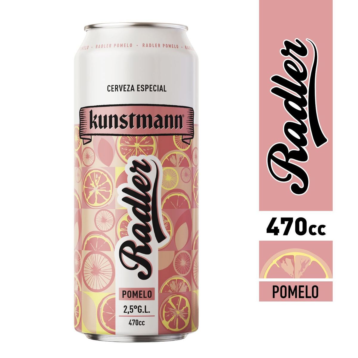 KUNSTMANN - Cerveza Radler Pomelo Lata Kunstmann 2.5° 470 ml