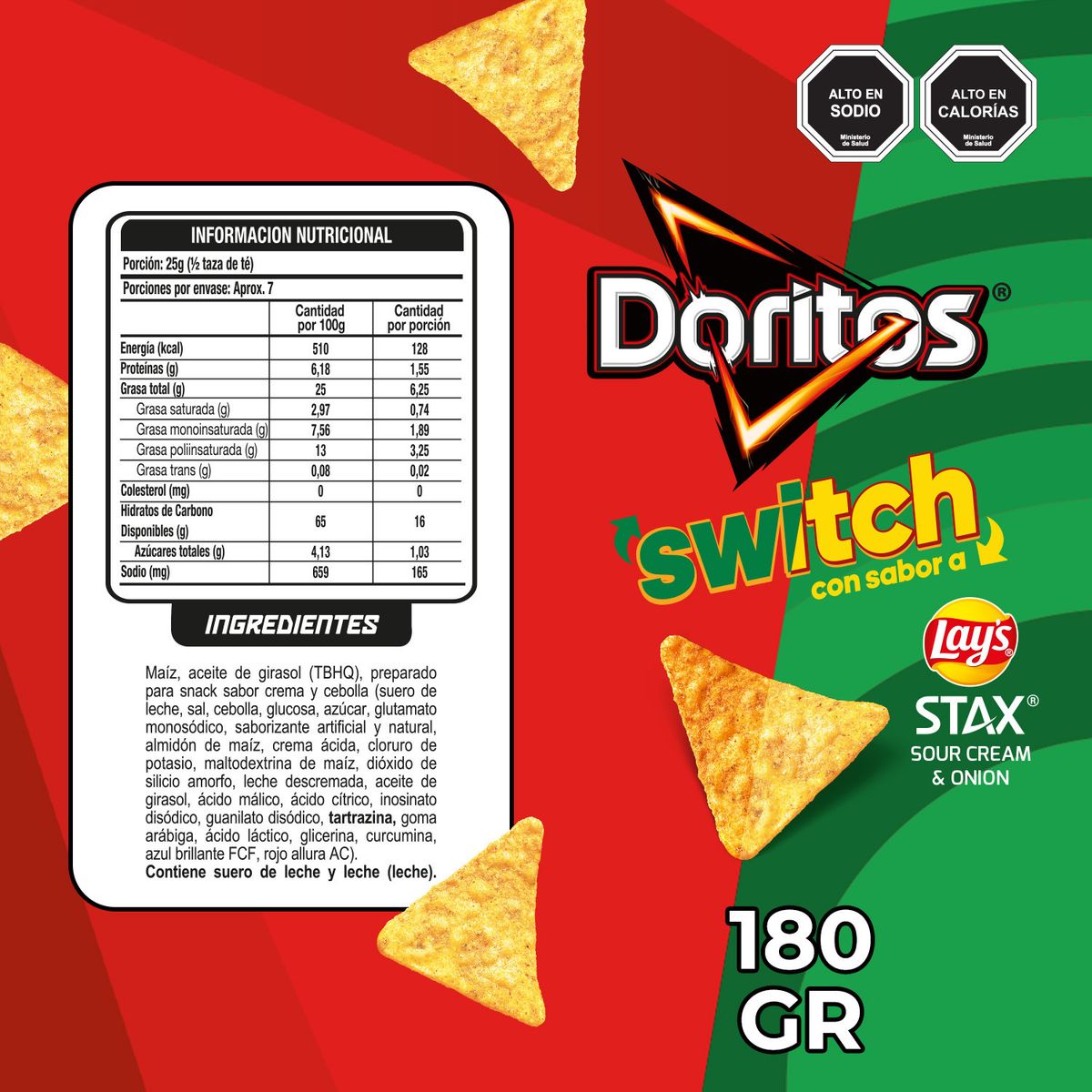 EVERCRISP - Doritos Switch Sabor Sour Cream y Onion Evercrisp 180 g