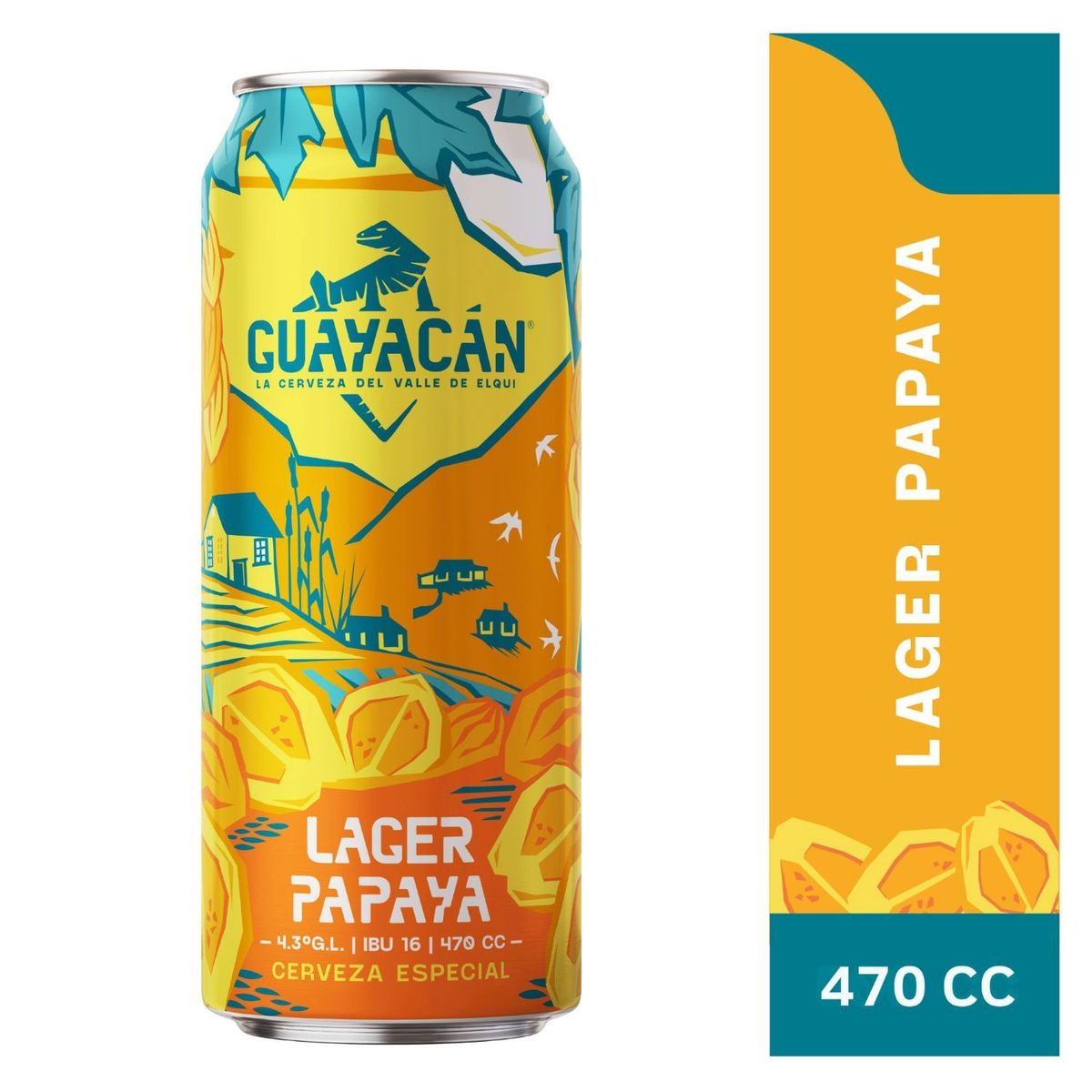 GUAYACAN - Cerveza Lager Papaya Lata Guayacan 4.3° 470 ml