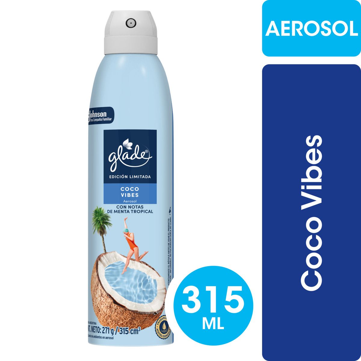 GLADE - Desodorante Ambiental Glade Aerosol Coco Vibes 315 ml