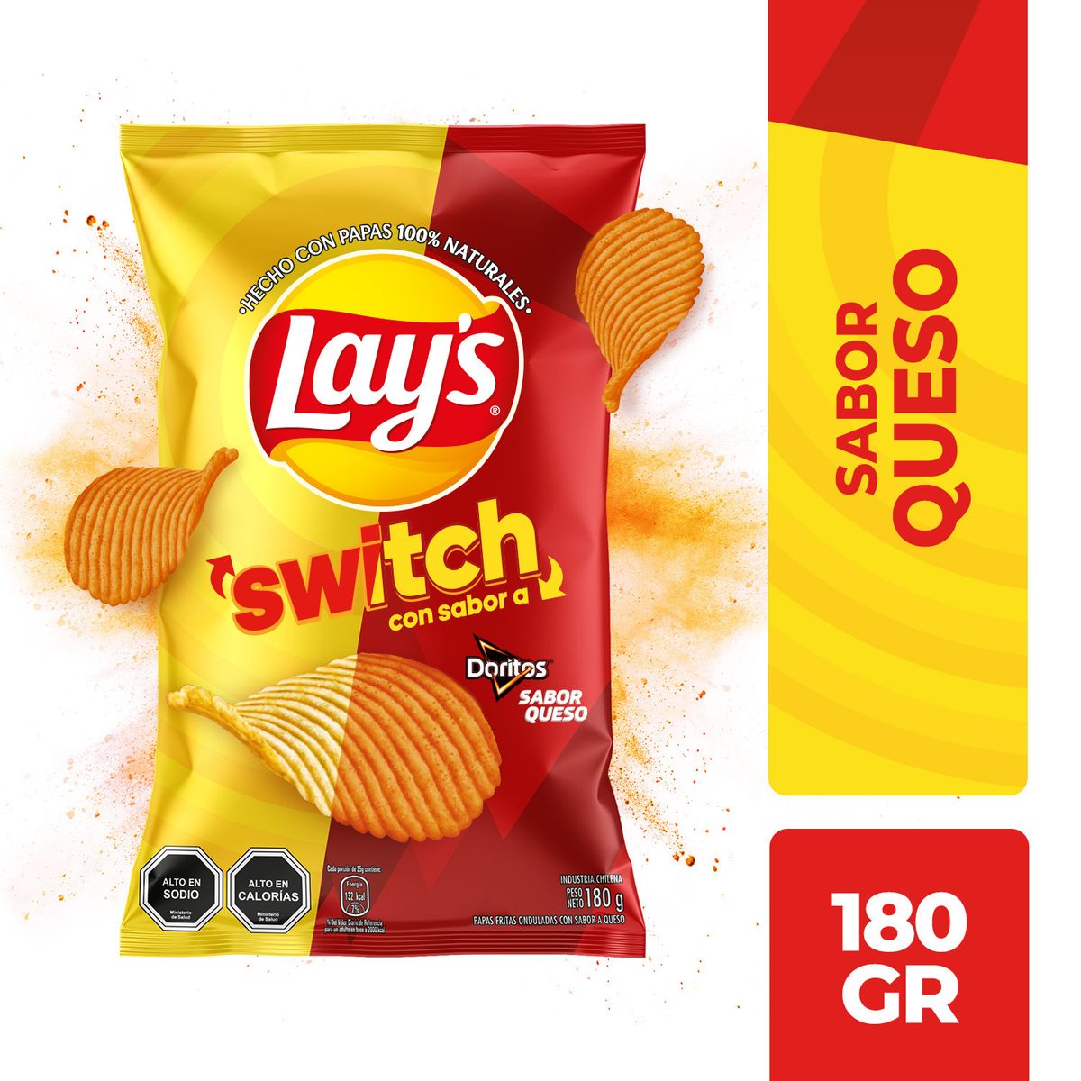 LAYS - Papas Fritas Switch Sabor Doritos Queso Lays 180 g