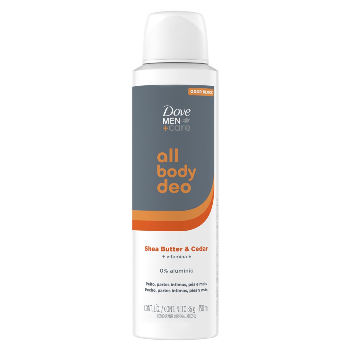 DOVE - Desodorante Aerosol All Body Deo Shea Butter y Cedar Men Dove 150 ml