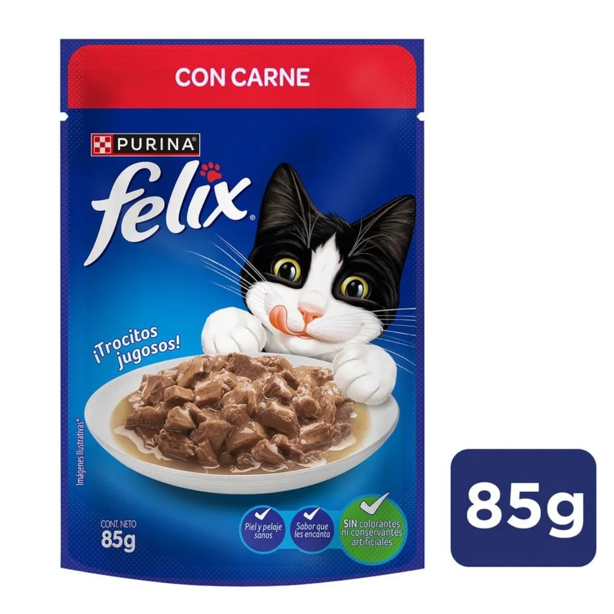 FELIX - Alimento Húmedo para Gatos Pouch Carne Purina Felix 85 g