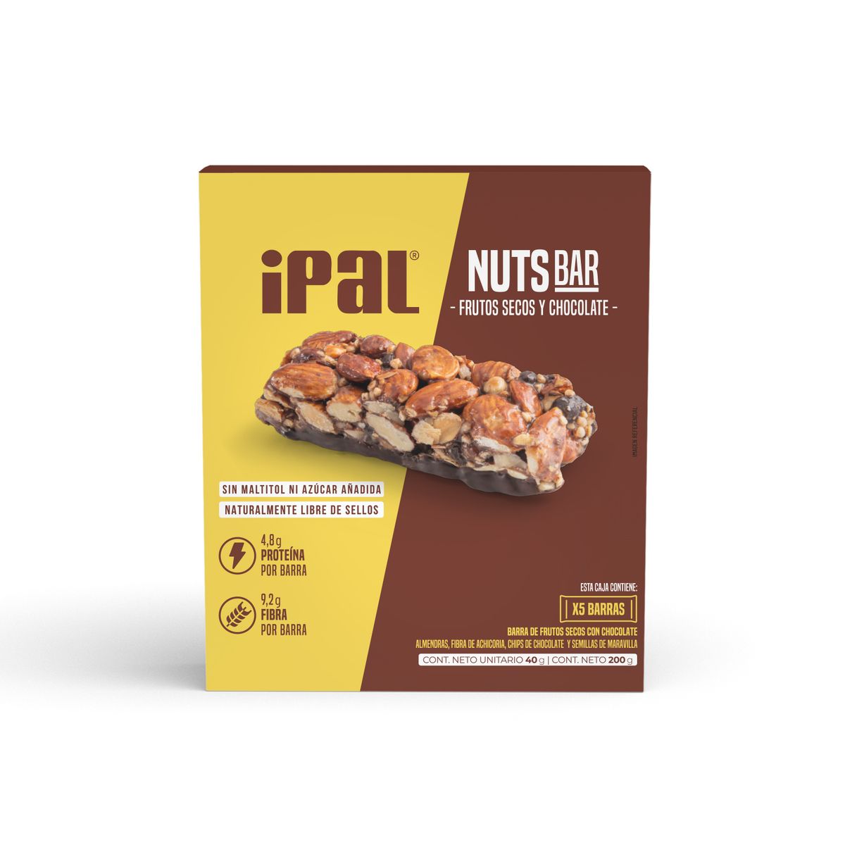 IPAL - Barras de Frutos Secos y Chocolate Ipal 5 x 40 g
