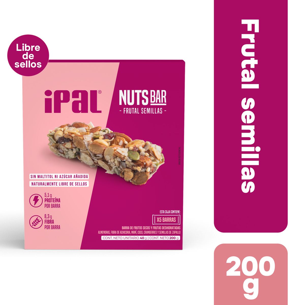 IPAL - Barras de Frutos Secos y Semillas Ipal 5 x 40 g