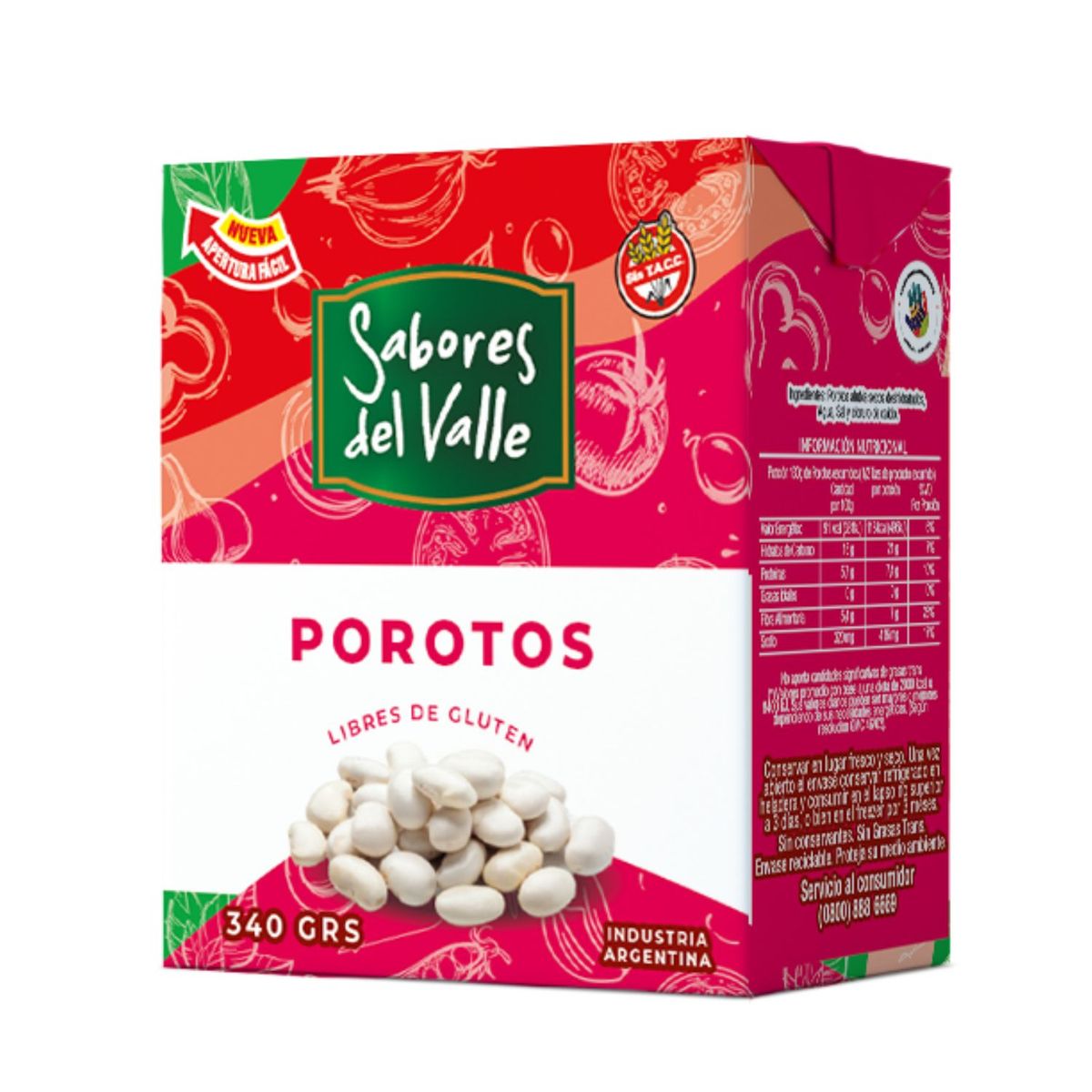 SABORES DEL VALLE - Porotos Blancos en Conserva Sabores del Valle 340 g