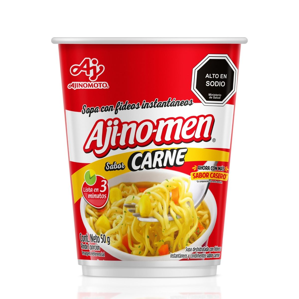 AJI-NO-MEN - Sopa con Fideos Instantáneos Sabor Carne Aji-No-Men 50 g